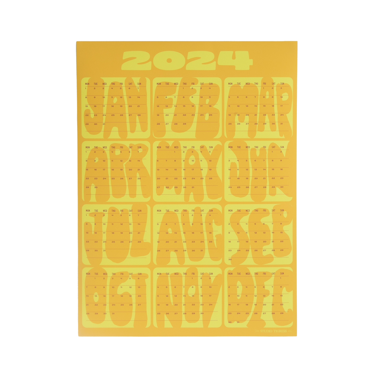 Months Calendar: Citrus