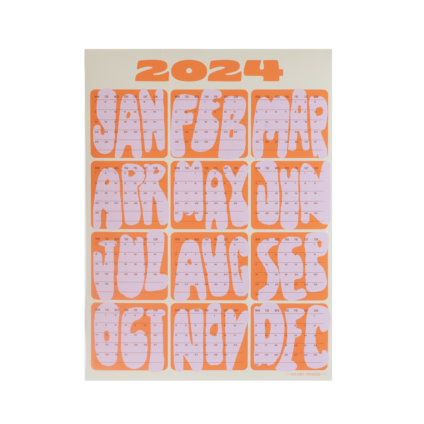 Months Calendar Sherbet Studio Tigress months-calendar-sherbet-studio-tigress