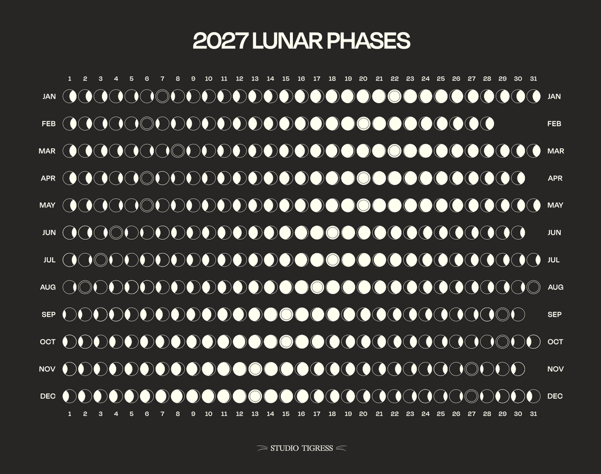 2027 Lunar Phases Calendars