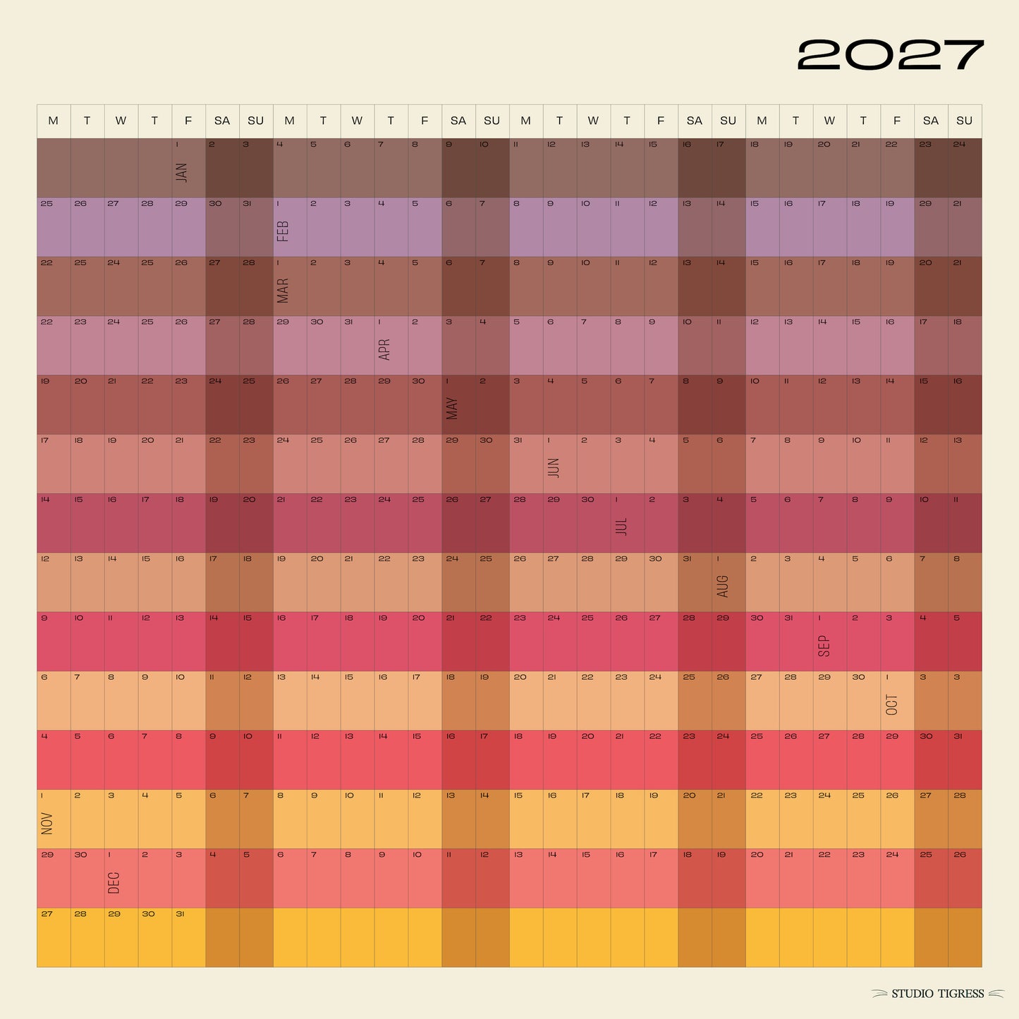 2027 Square Calendars