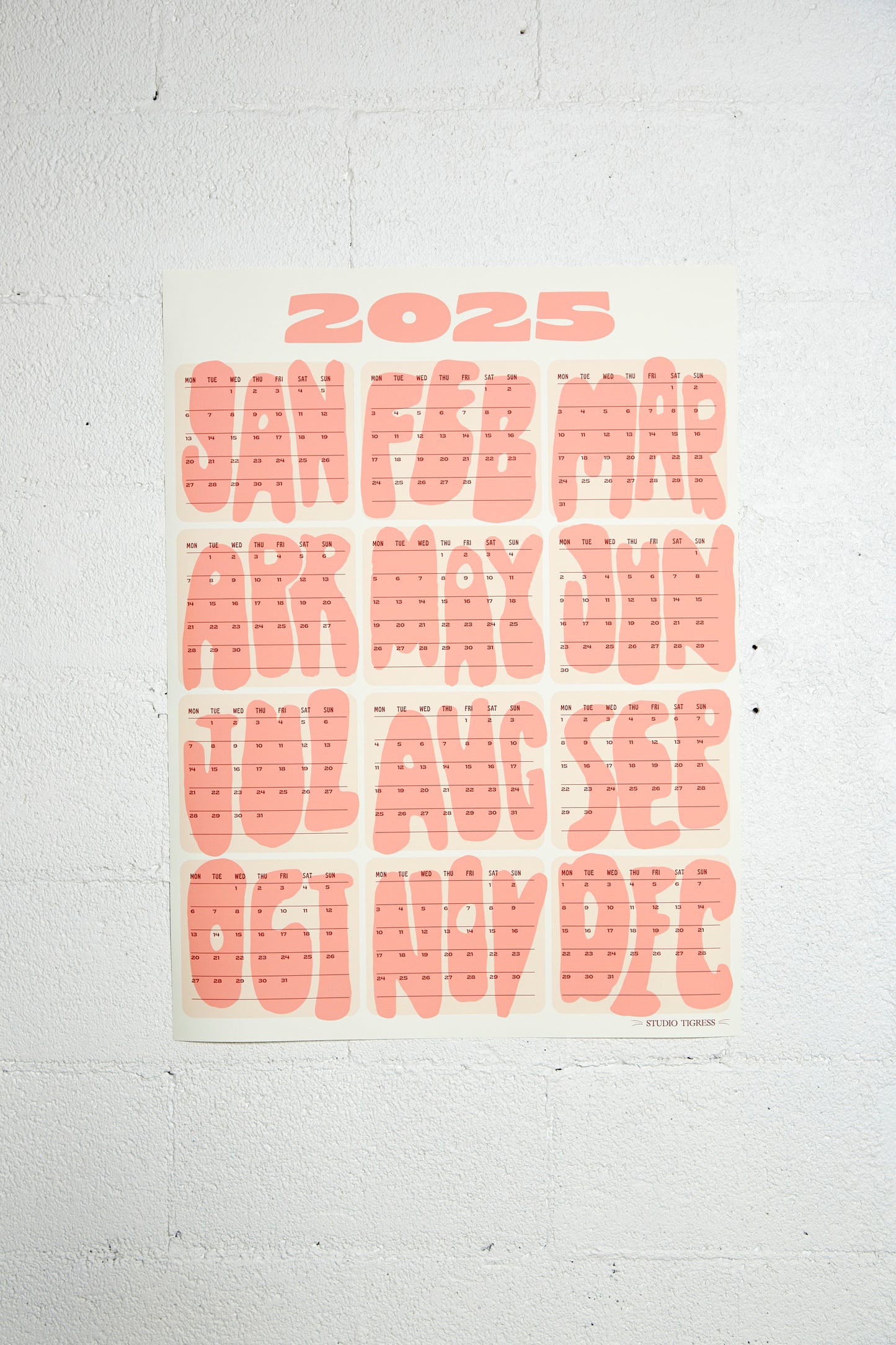 2025 Months Calendars