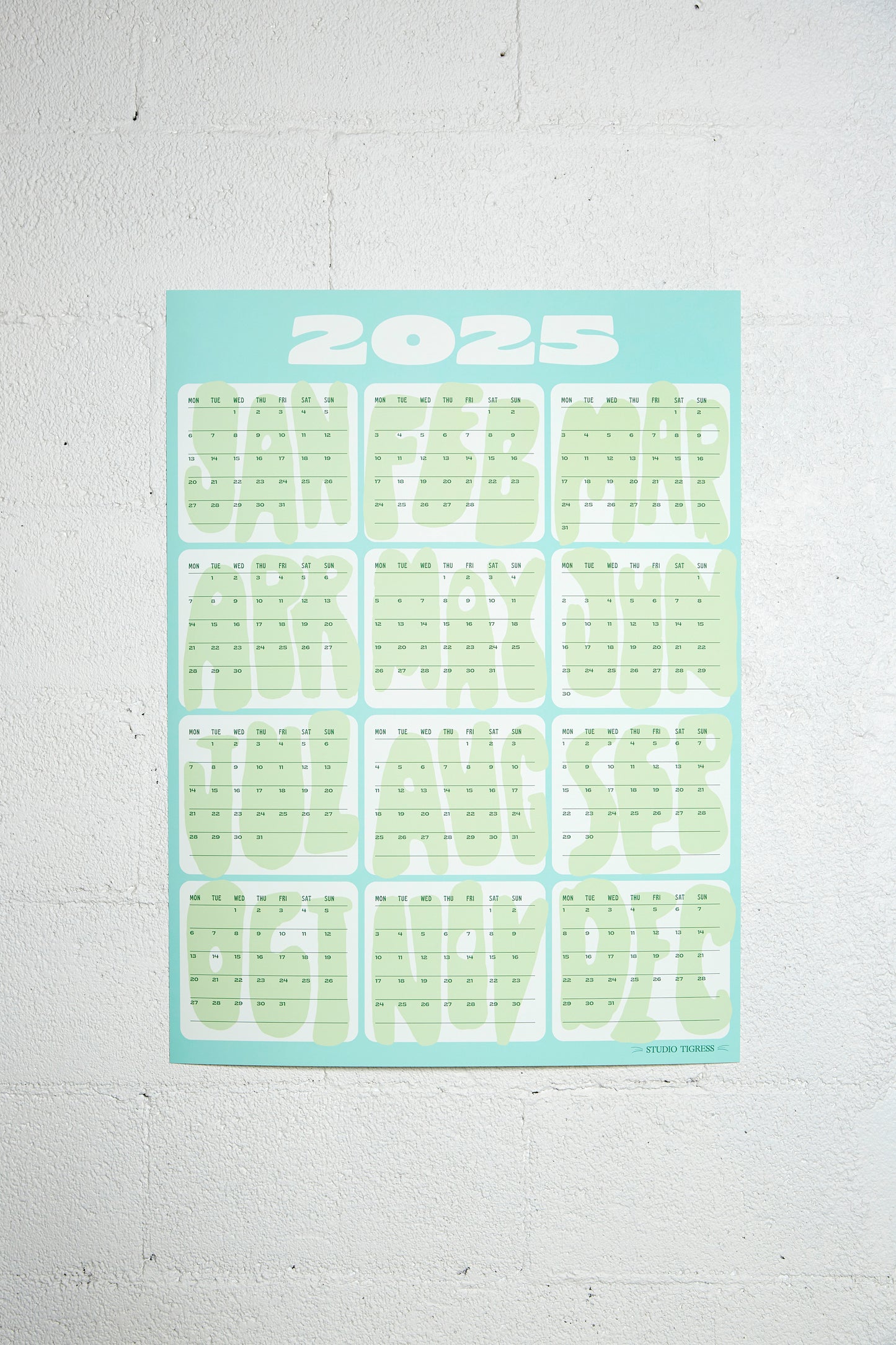 2025 Months Calendars