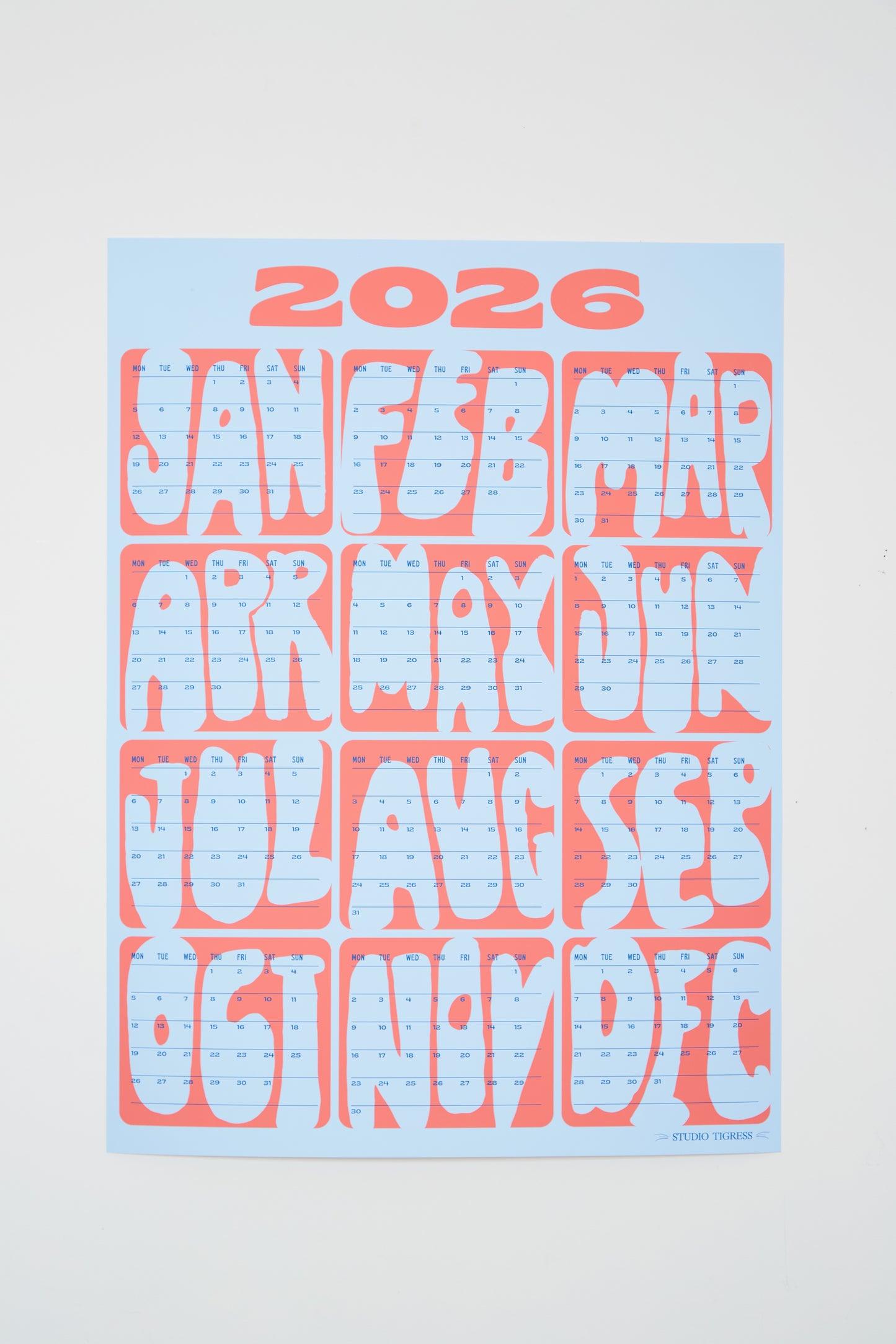 2026 Months Calendar
