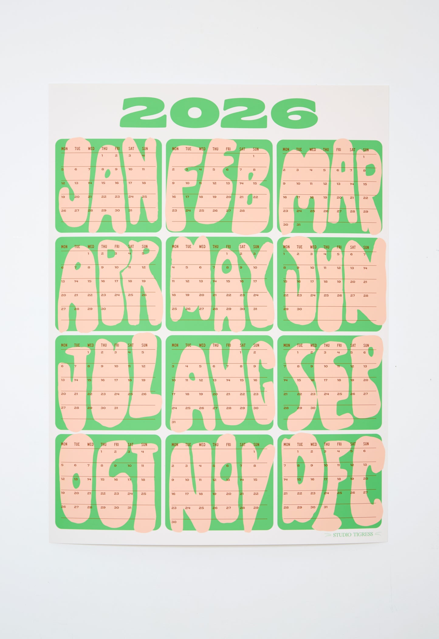 2026 Months Calendar